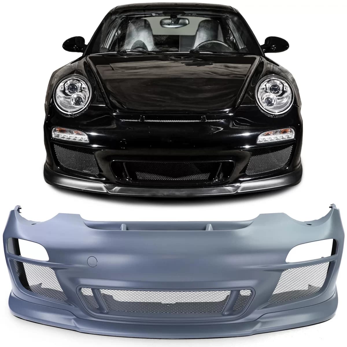 Front bumper sport design with spoiler lip for Porsche 911 997.2 08-12
