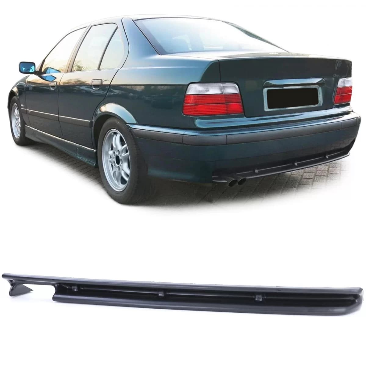 Rear diffuser insert twin pipe left sport look suitable for BMW 3 Series E36 90-99