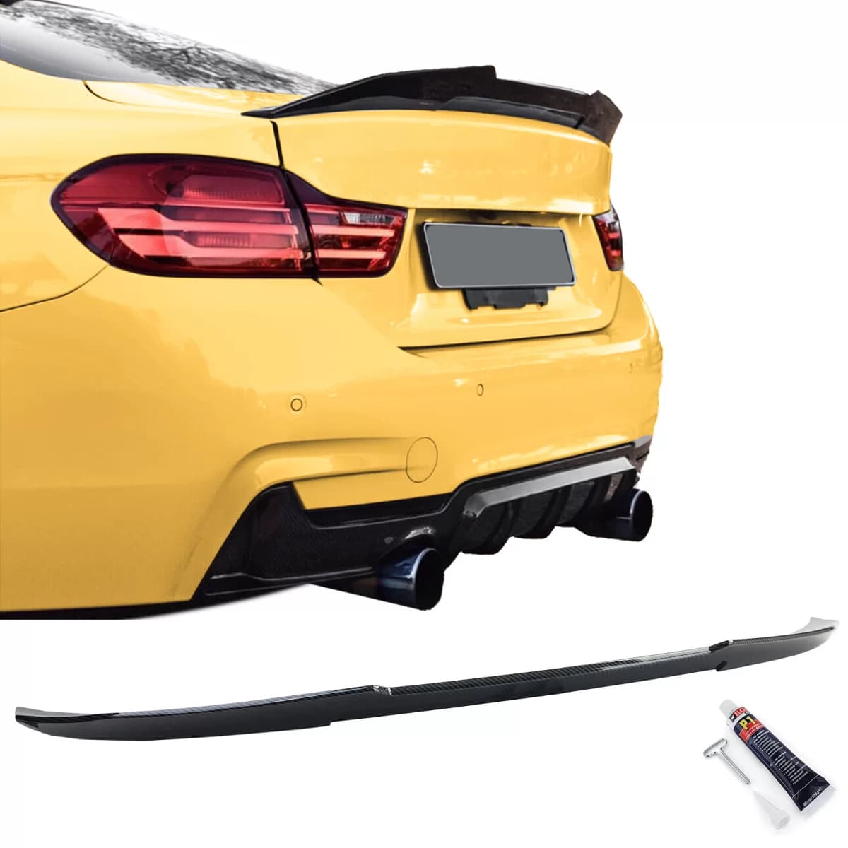 Rear spoiler ducktail carbon look suitable for 4 Series BMW F32 Coupe 2013-2021