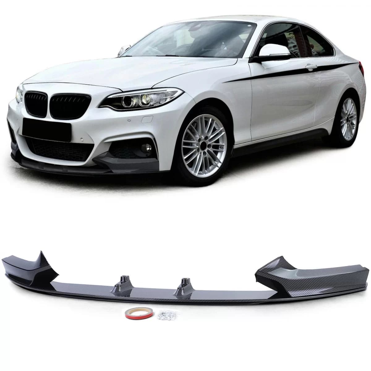 Front spoiler lip performance carbon look suitable for 2 Series BMW F22 F23 13-21