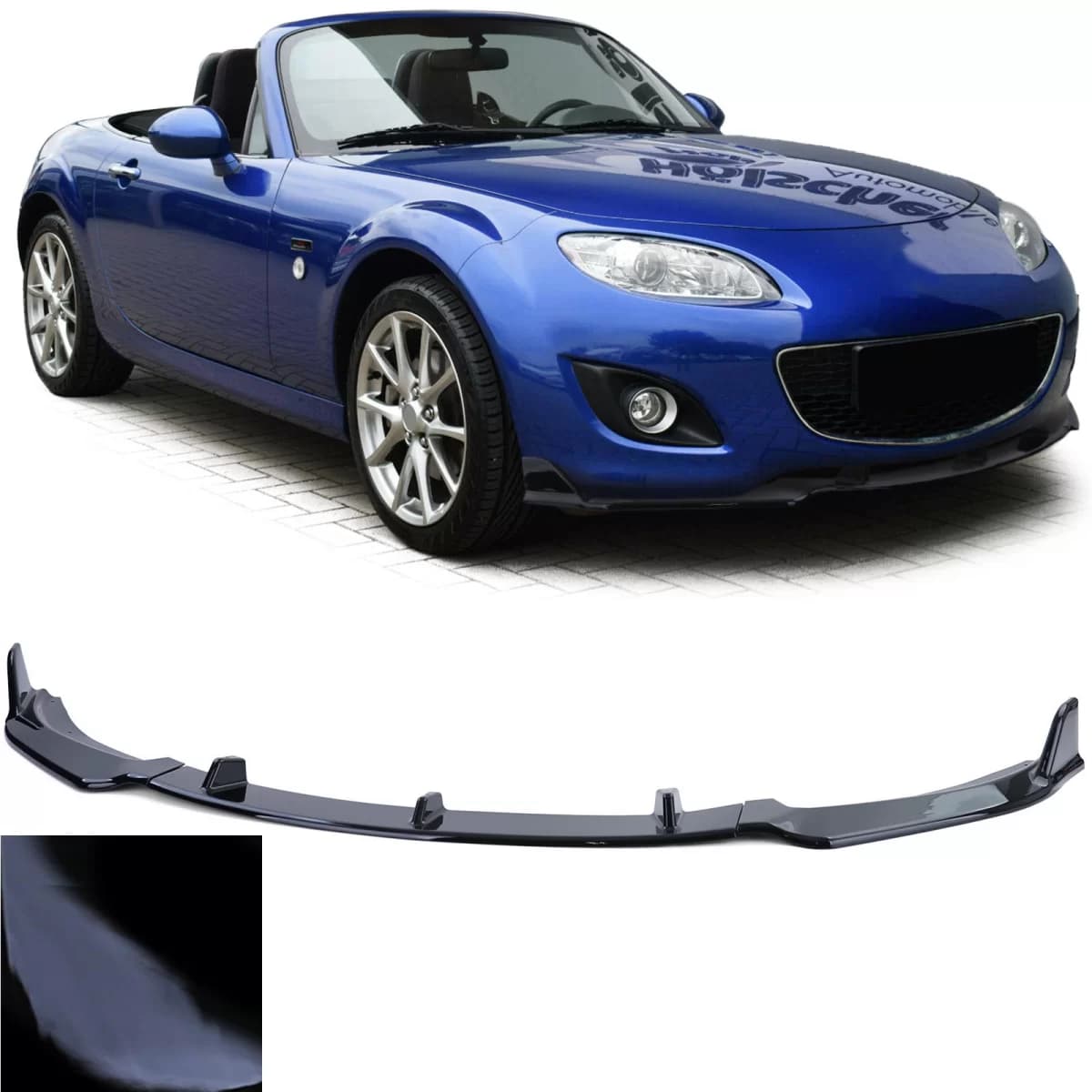 Front spoiler lip bumper black gloss for Mazda MX5 NC facelift 2008-2014