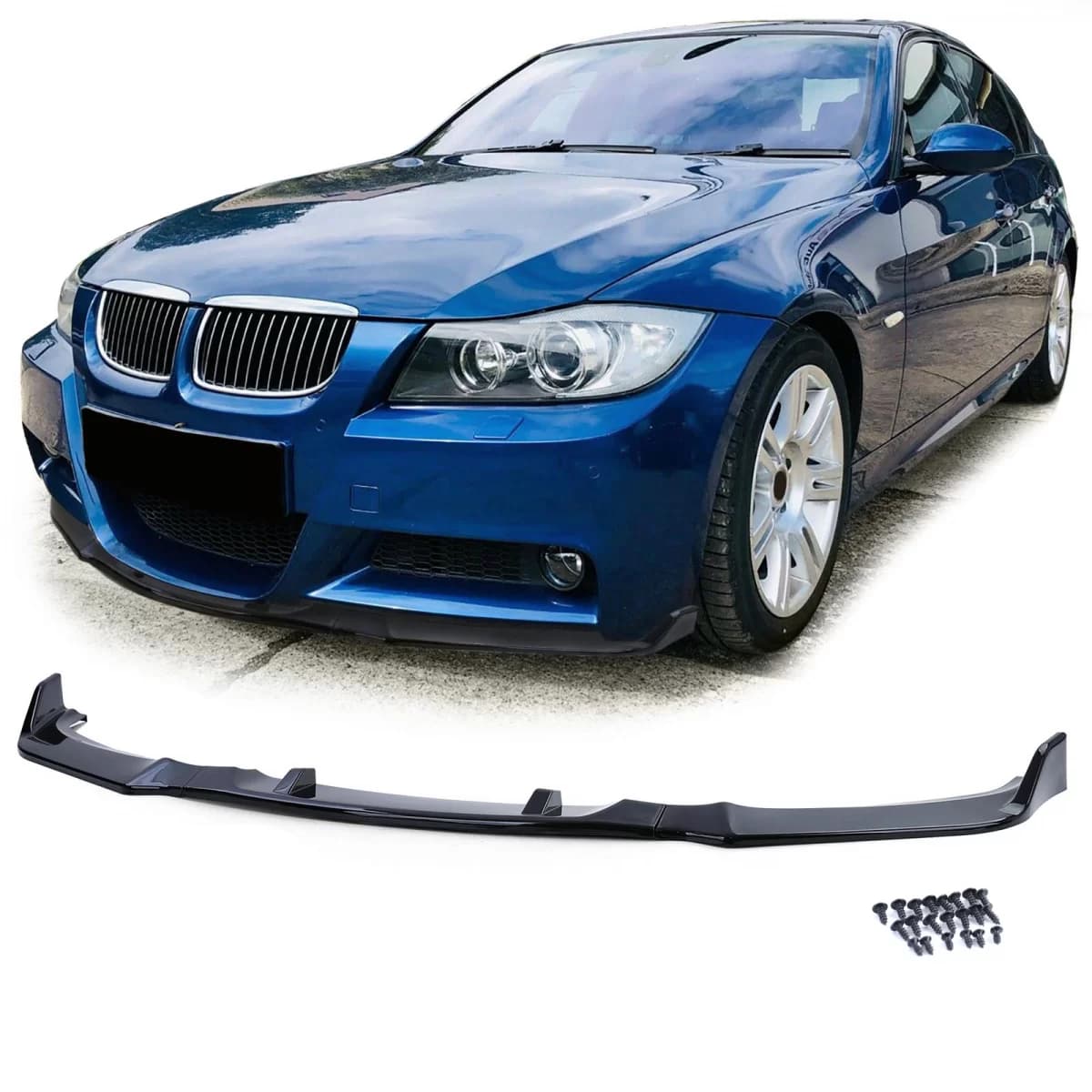Front spoiler lip performance gloss black fits for 3 Series BMW E90 E91 05-08