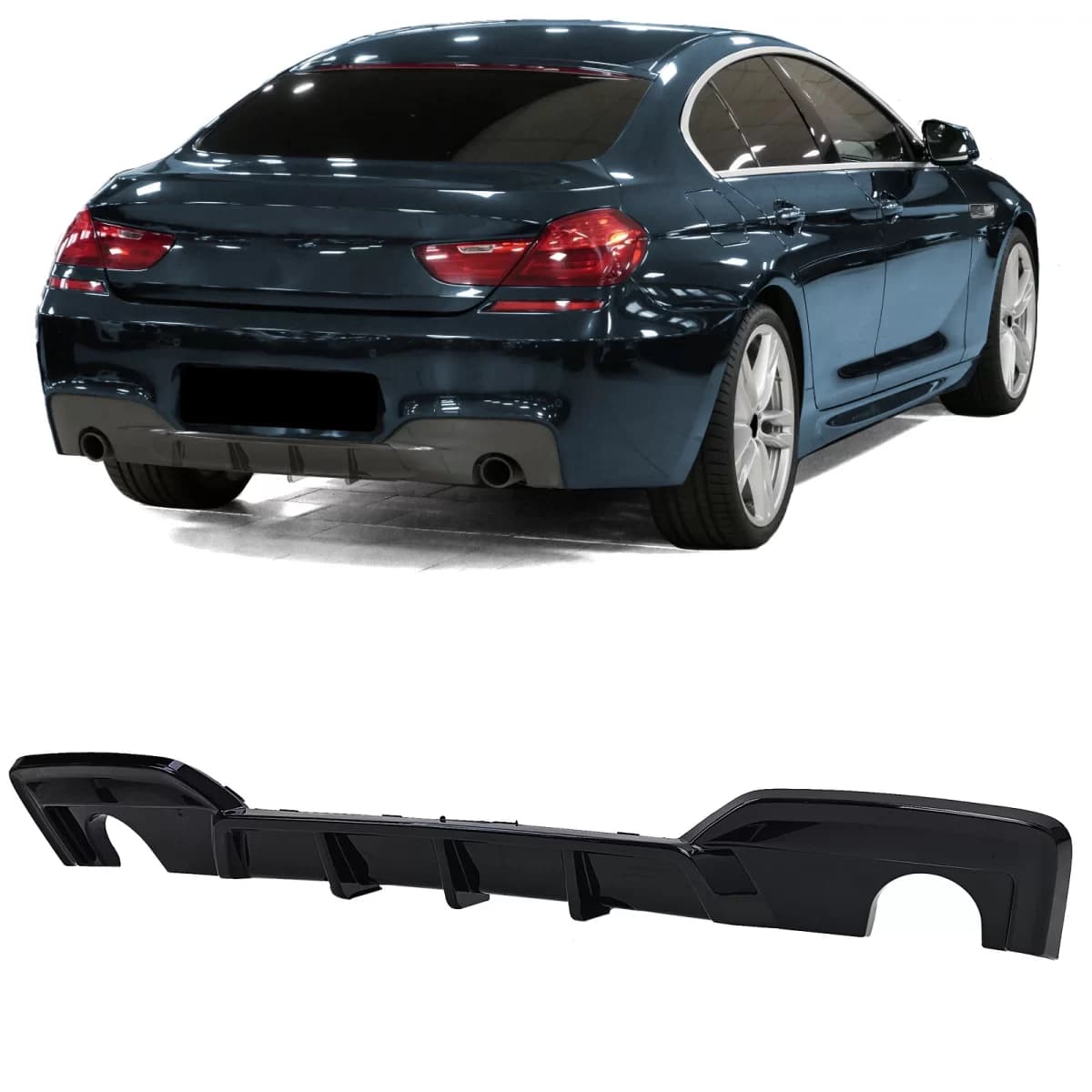 Rear diffuser Performance gloss black fits for 6 Series BMW F12 F13 F06 640d 640i