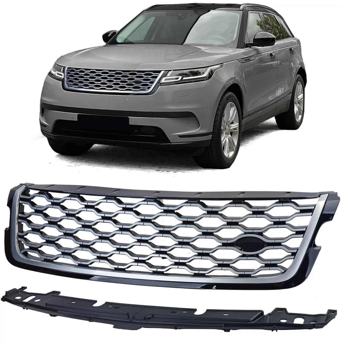 Sport Grille Black Silver fits for Range Rover Velar L560 2017-2023