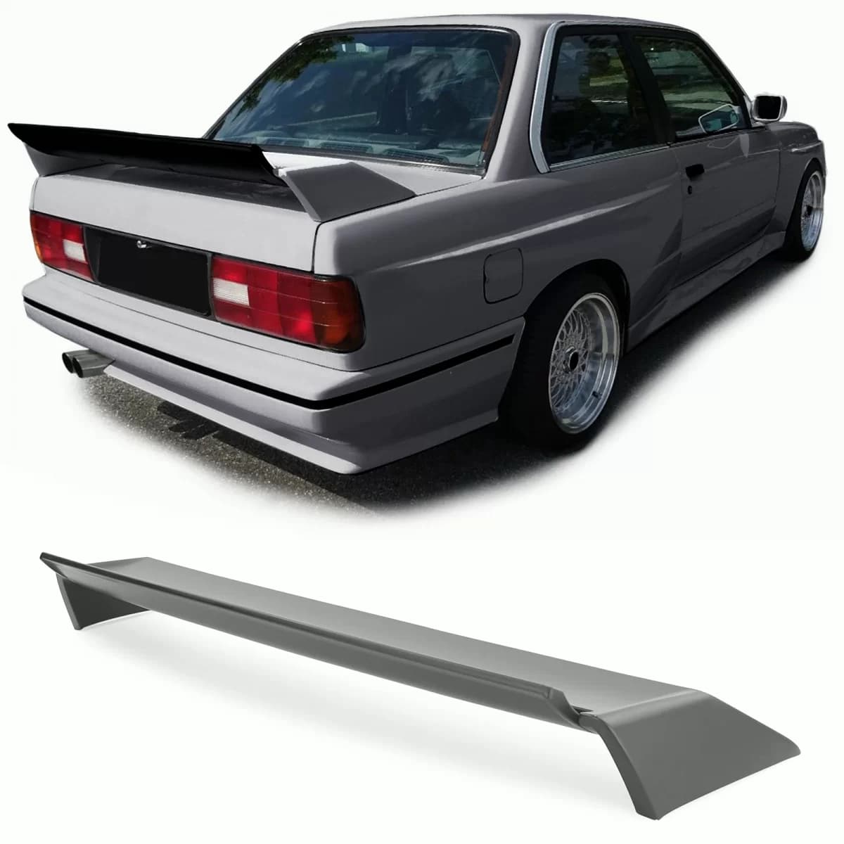Rear spoiler rear wing Evo Sport made of primed ABS fits BMW 3 Series E30 82-93