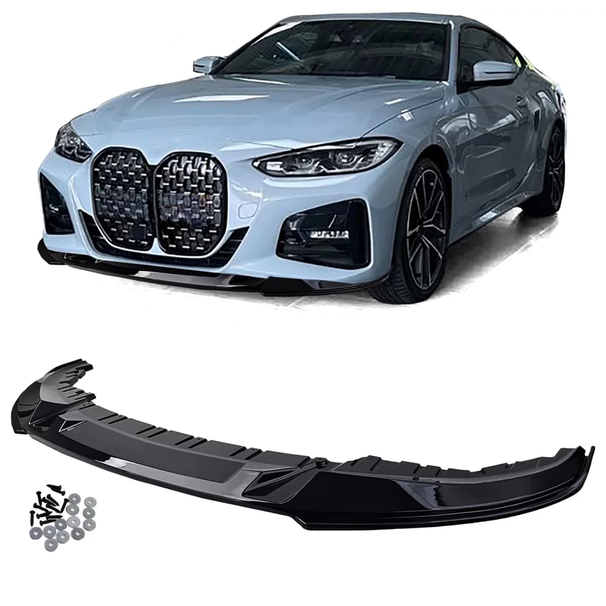 Front spoiler lip performance gloss black fits for 4 Series BMW G26 Gran Coupe