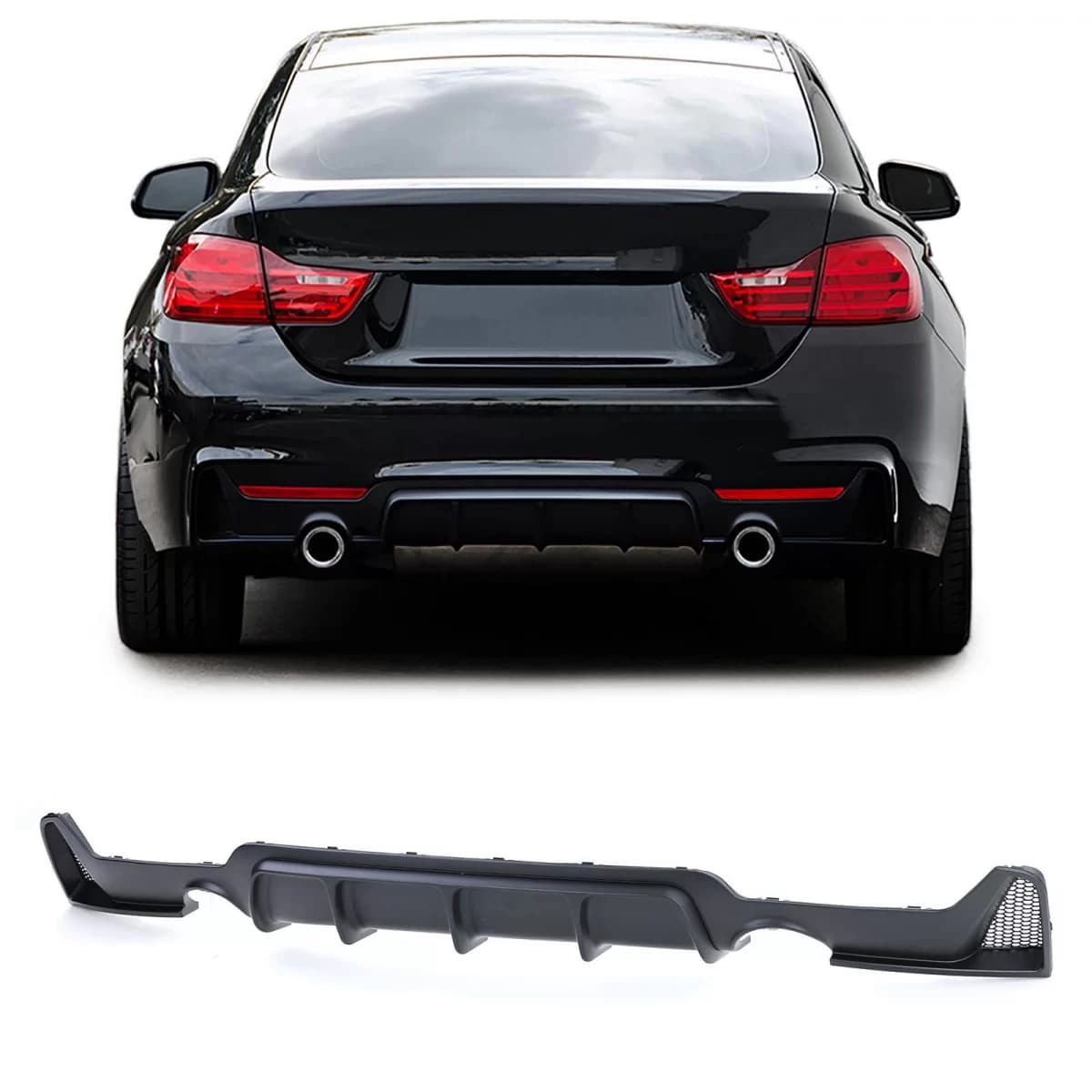 Rear diffuser Performance black matte suitable for 4 Series BMW F32 F33 F36 435i 440i