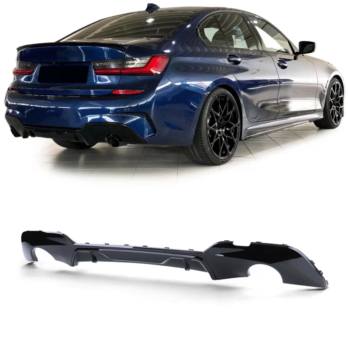 Rear diffuser Performance gloss black suitable for 3 Series BMW G20 G21 318 320 330