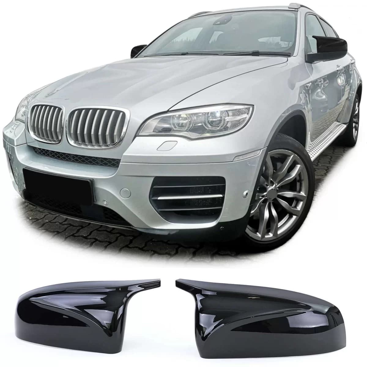 Replacement mirror caps sport look gloss black suitable for BMW X5 E70 X6 E71