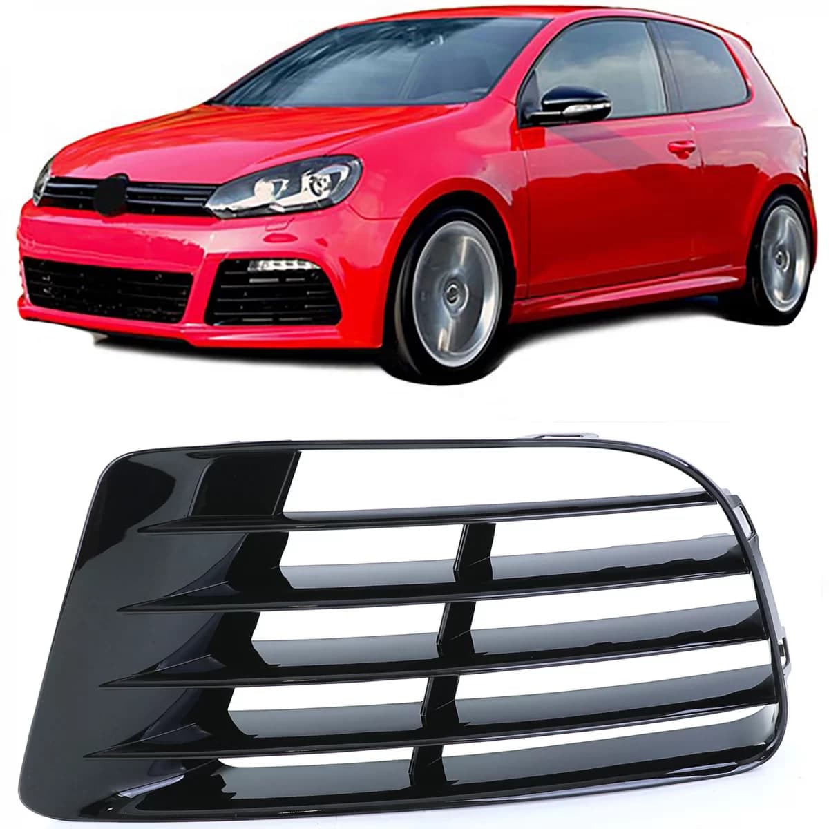 Ventilation Grille Cover Black for R20 Bumper Left for VW Golf 6 5K1 09-13