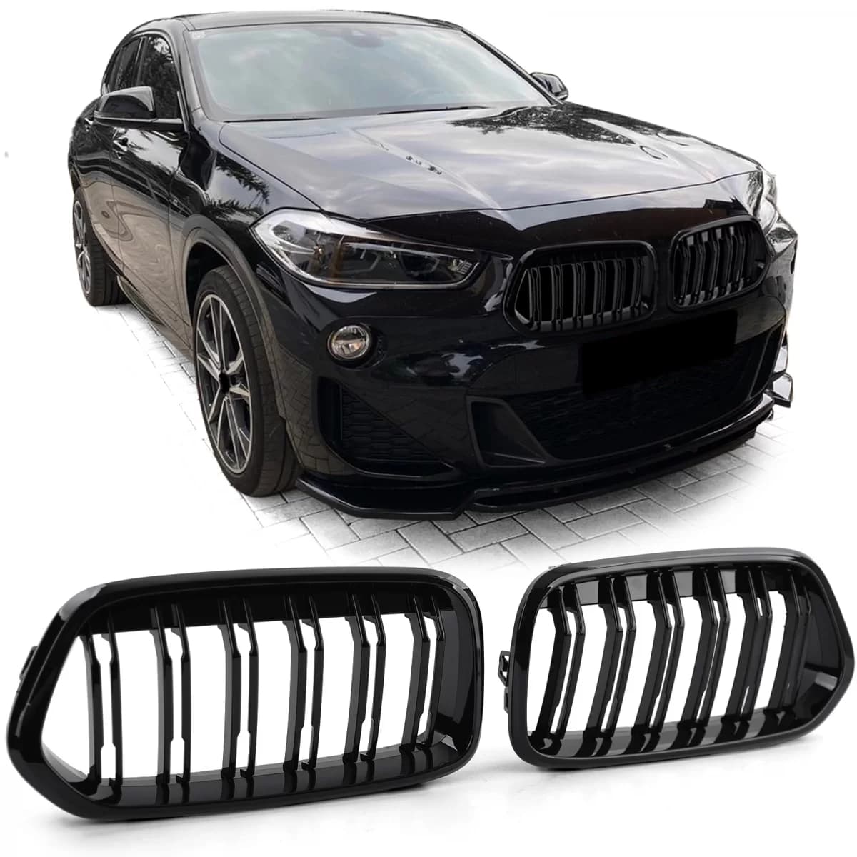 Sport double-slat performance kidney grille gloss suitable for BMW X2 F39 from 18