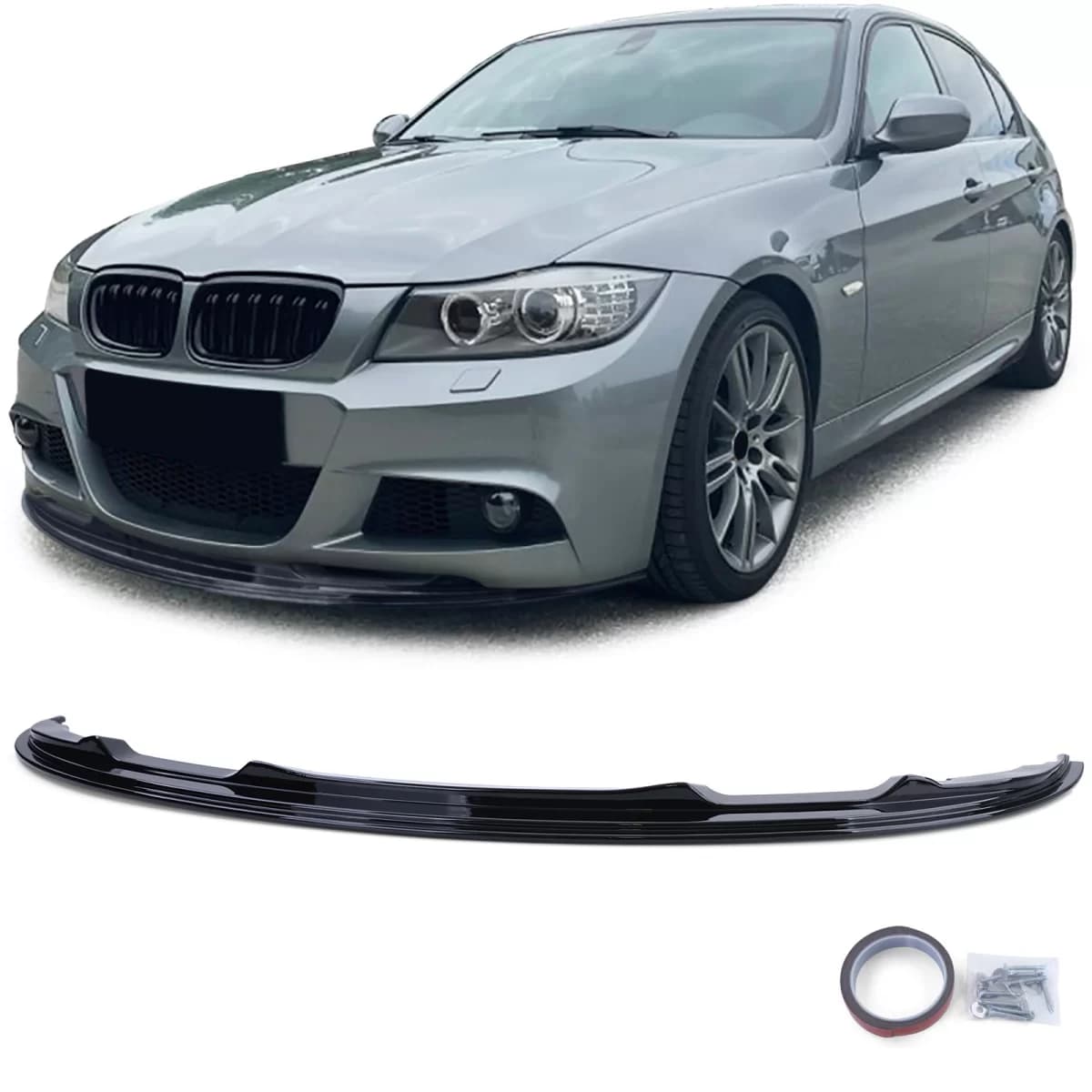 Front spoiler lip performance gloss black for 3 Series BMW E90 E91 2008-2012