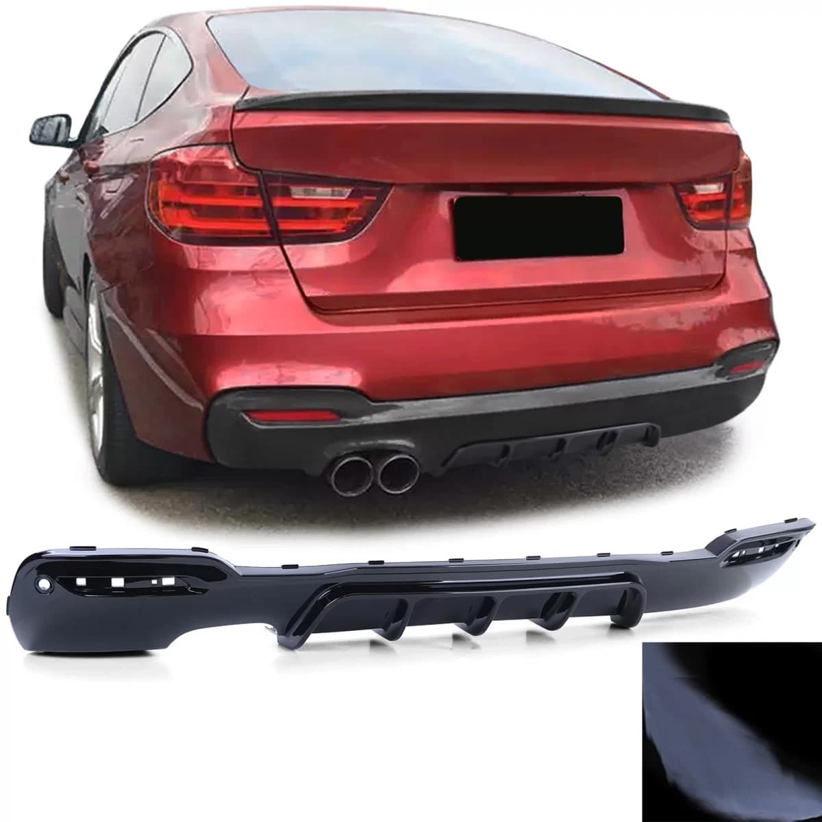 Rear diffuser Performance gloss black fits for 3 Series BMW GT F34 2013-2021