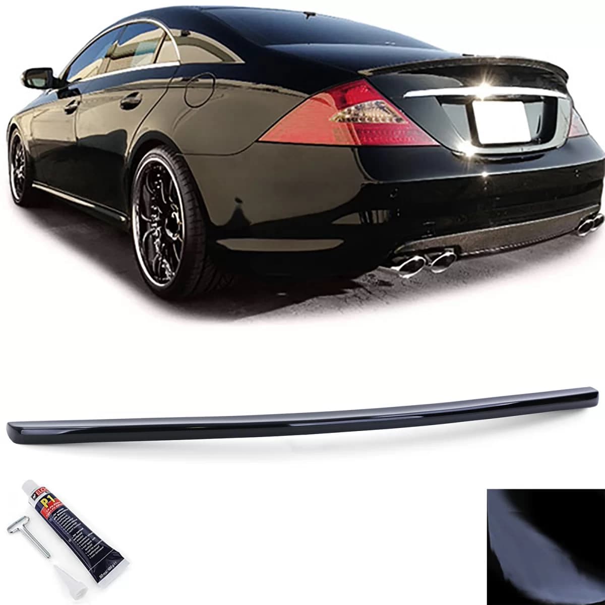 Sport rear spoiler lip black gloss for Mercedes CLS C219 04-10