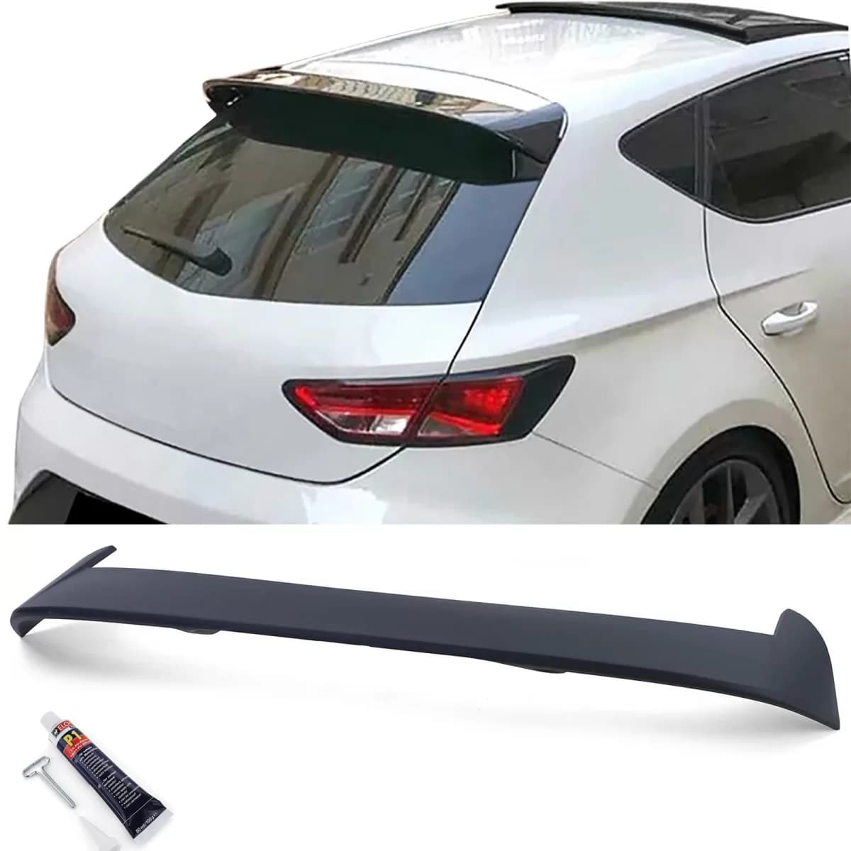 Sport roof rear spoiler performance black matte suitable for Seat Leon 3 5F 12-20