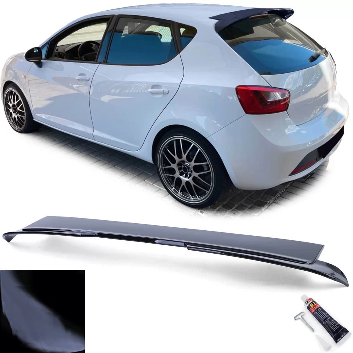 Roof Rear Spoiler Performance Gloss Black for Seat Ibiza 6J 6P 5-Door 08-17