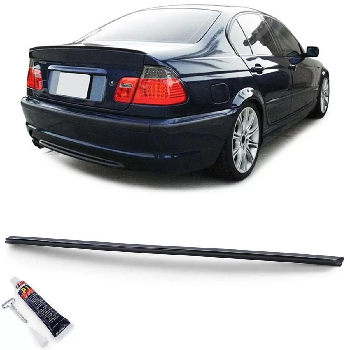 Sport rear spoiler lip gloss black with ABE suitable for BMW 3 Series E46 sedan 98-05