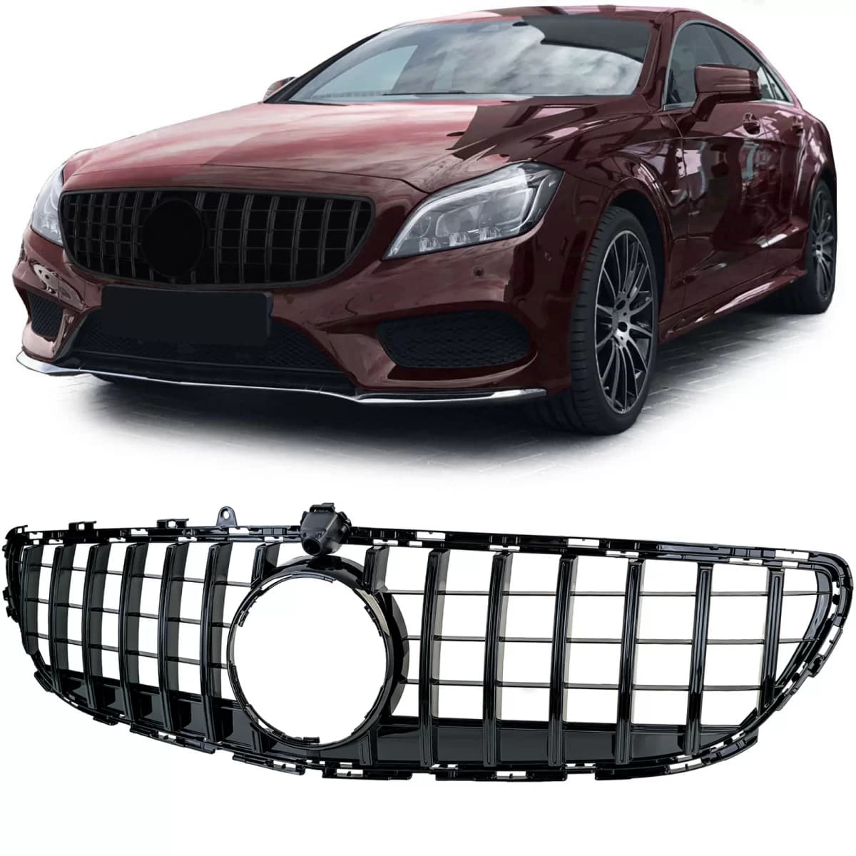 Sport grille black gloss fits Mercedes CLS C218 X218 Facelift 14-18