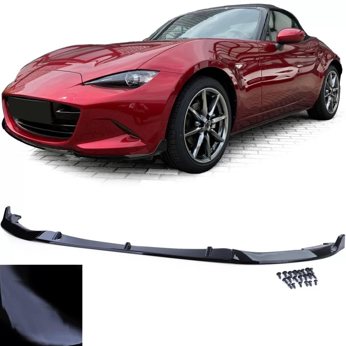 Front spoiler lip bumper black gloss suitable for Mazda MX5 ND from 2015