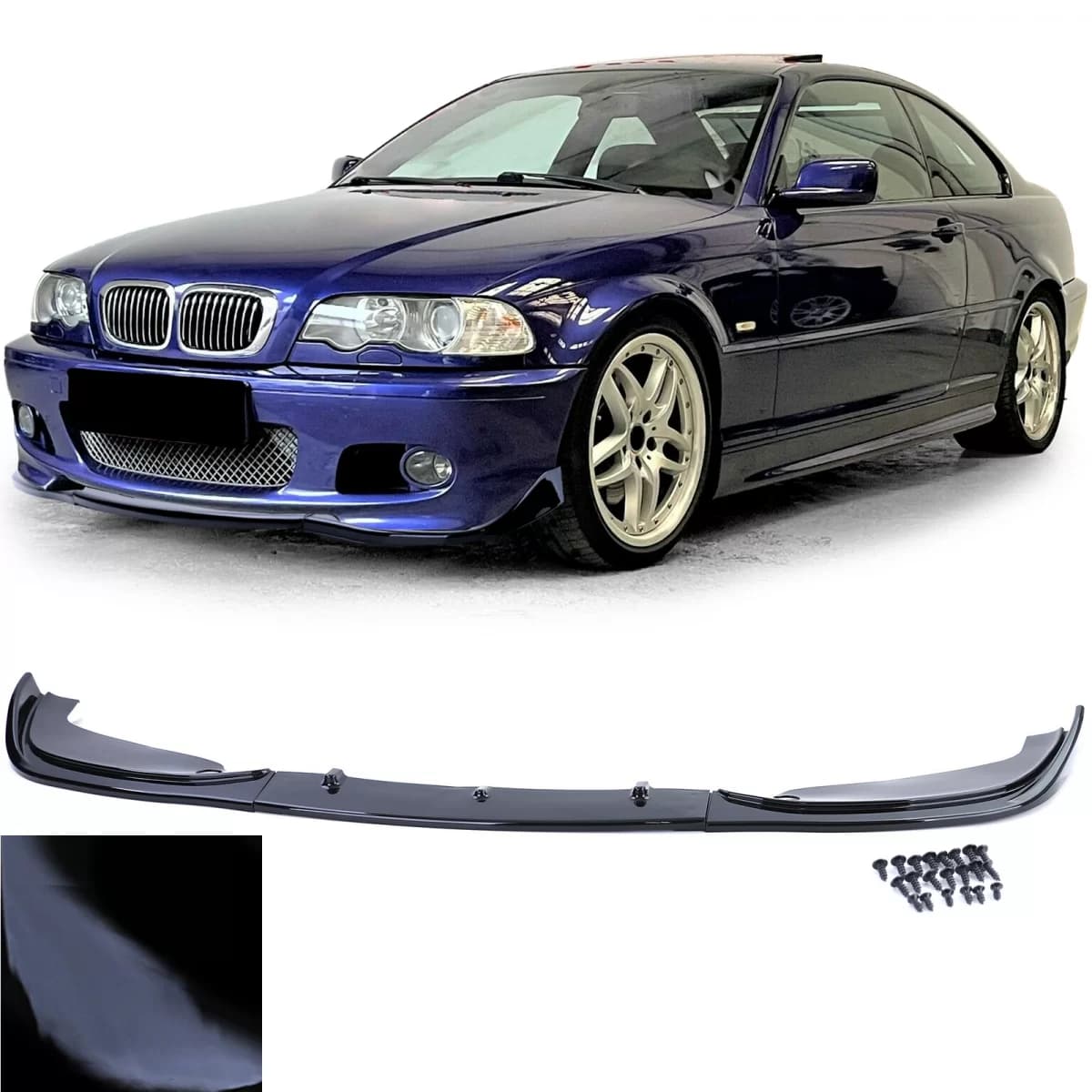 Front spoiler lip performance gloss black fits 3 Series BMW E46 coupe convertible
