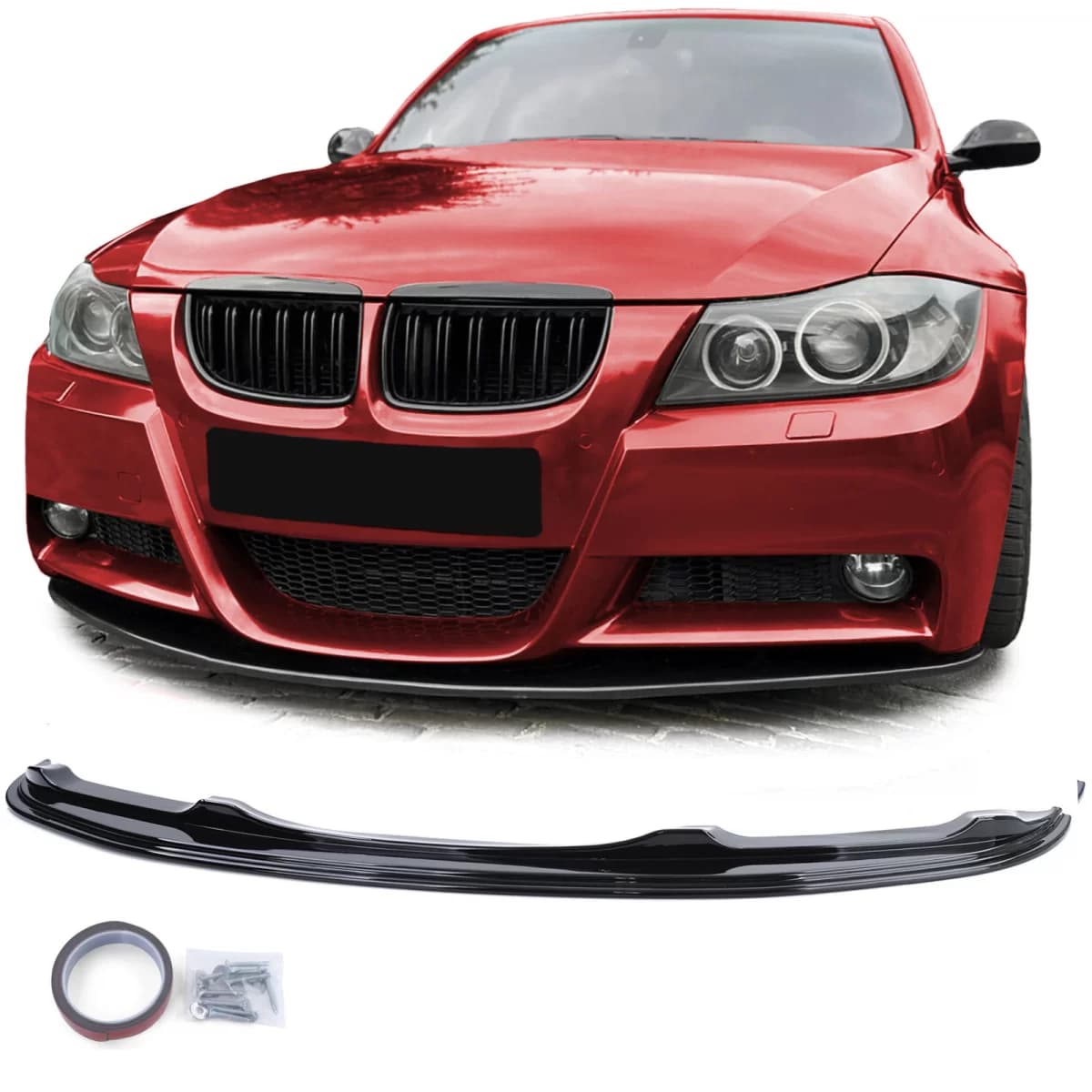 Front performance spoiler black gloss suitable for BMW 3 Series E90 E91 05-08
