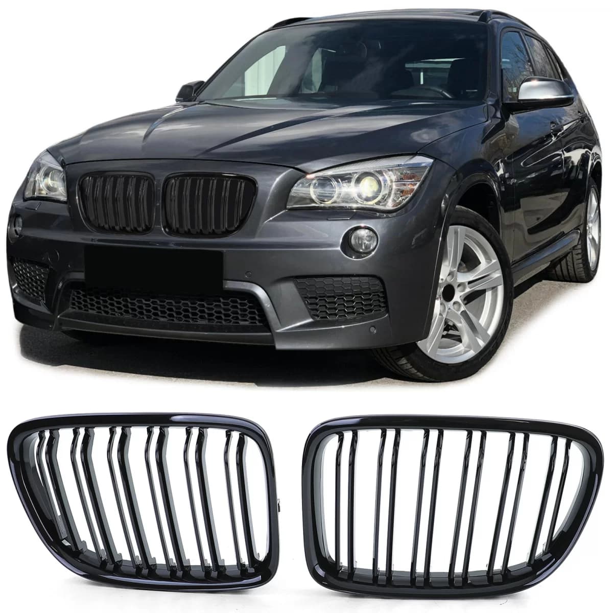 Sport double-slat performance glossy grille suitable for BMW X1 E84 09-15