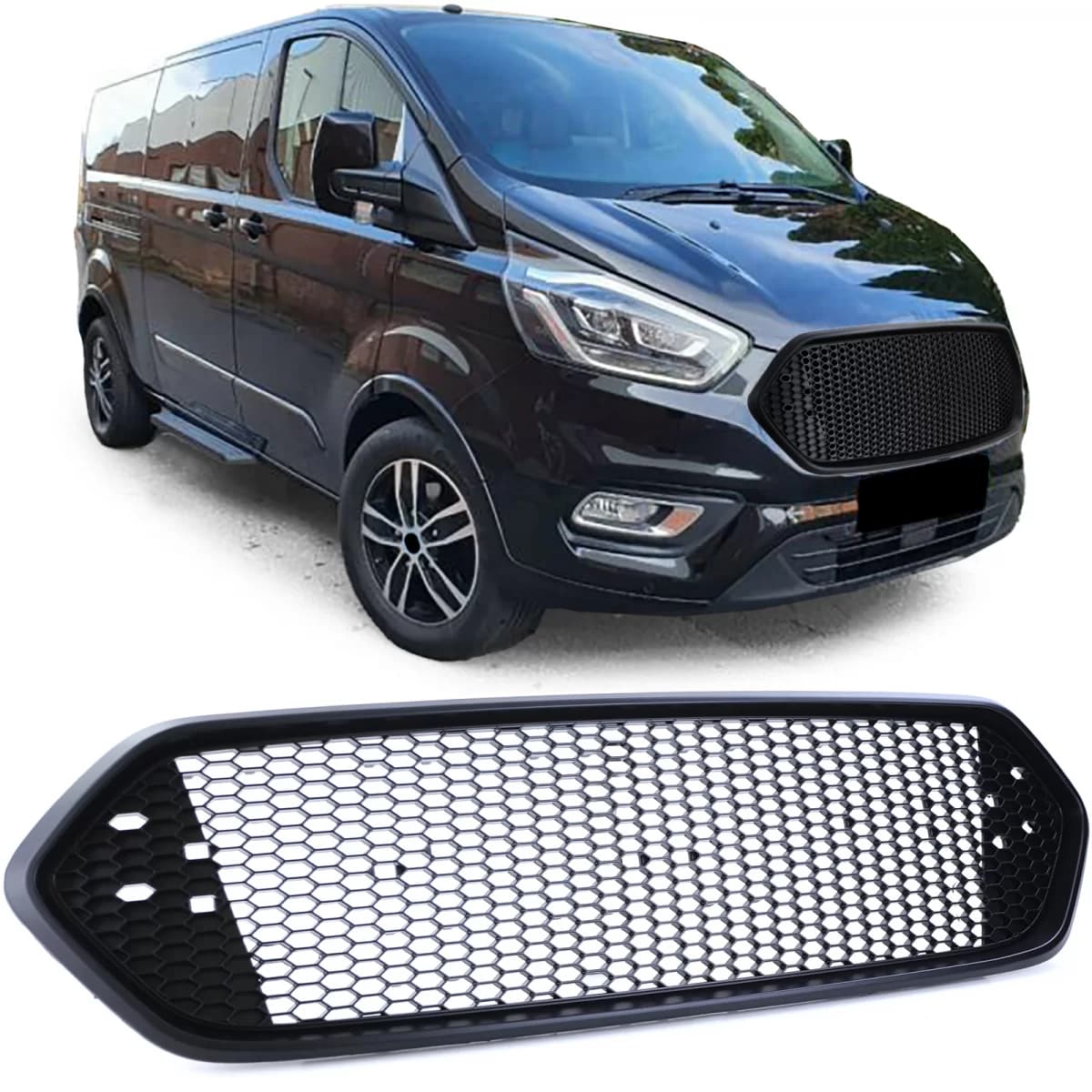 Sport honeycomb grille clean fits Ford Tourneo + Transit Custom 18-23