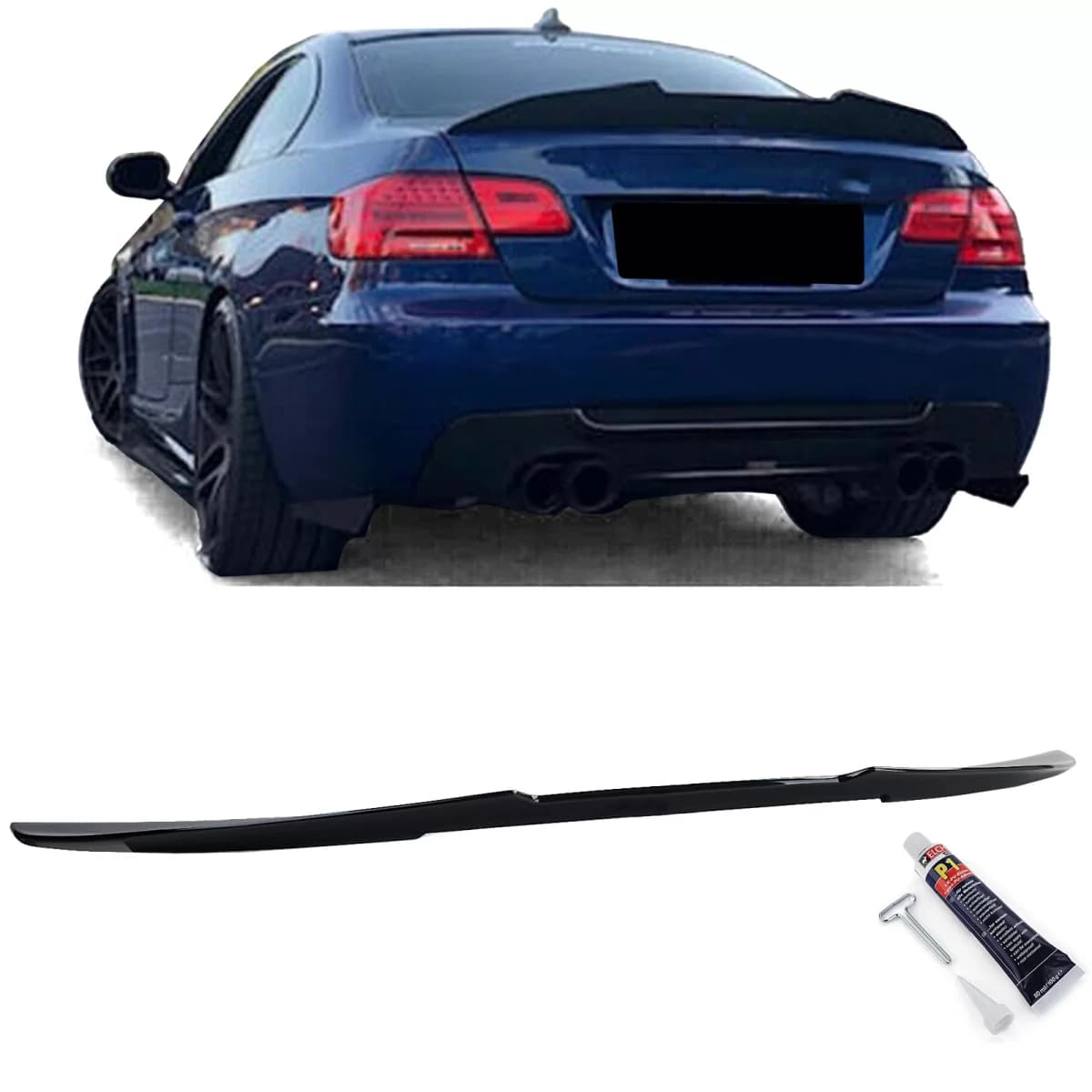Ducktail rear spoiler black gloss suitable for 3 Series BMW E92 Coupe 06-13