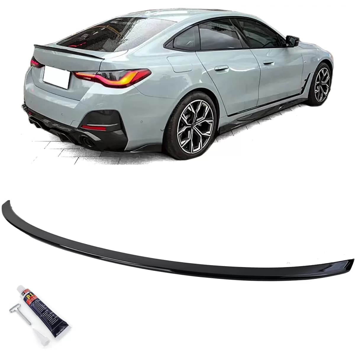 Rear spoiler lip performance gloss black fits 4 Series BMW G26 Gran Coupe