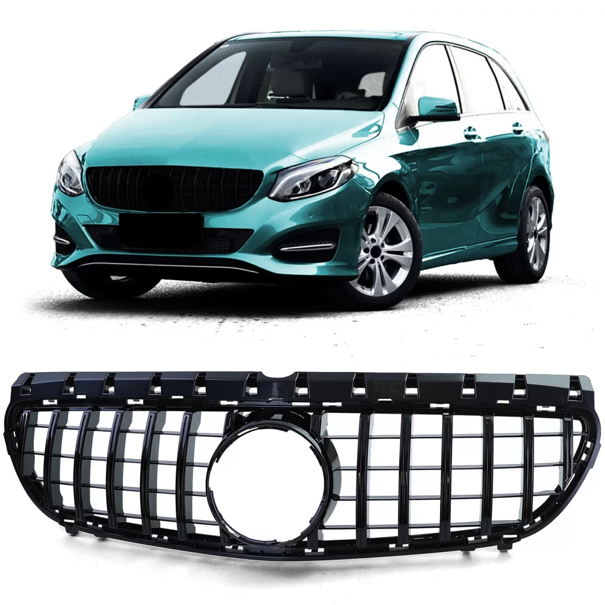 Sport grille glossy black suitable for Mercedes B-Class W246 14-18