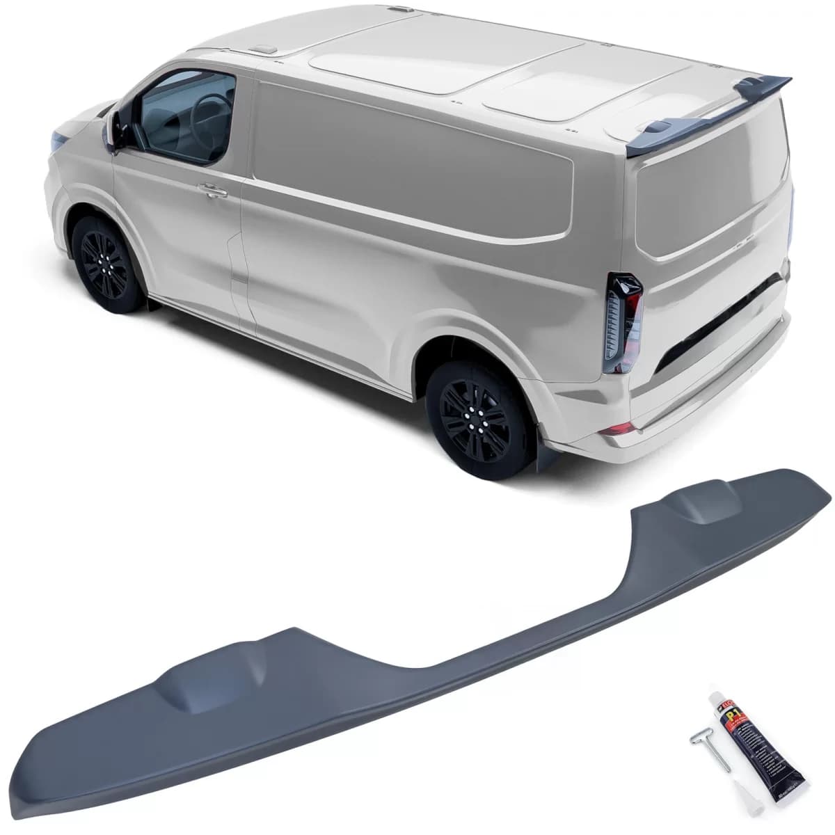 Roof rear spoiler primed for Ford Transit Tourneo Custom with tailgate from 23