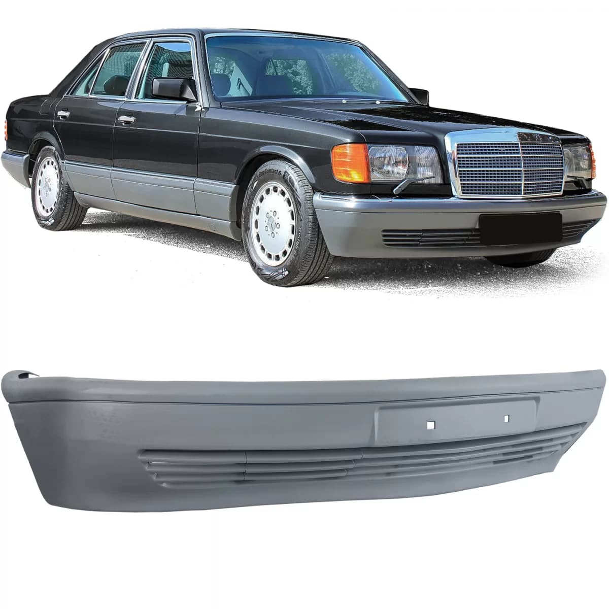 Front bumper fits Mercedes S-Class W126 sedan facelift 2nd series 85-91