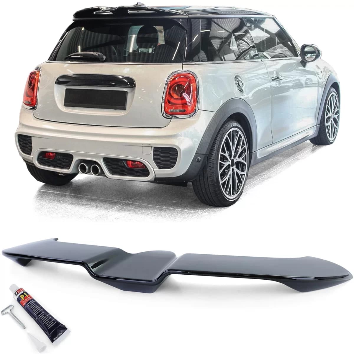 Roof rear spoiler black gloss fits Mini One Cooper F56 from 2014