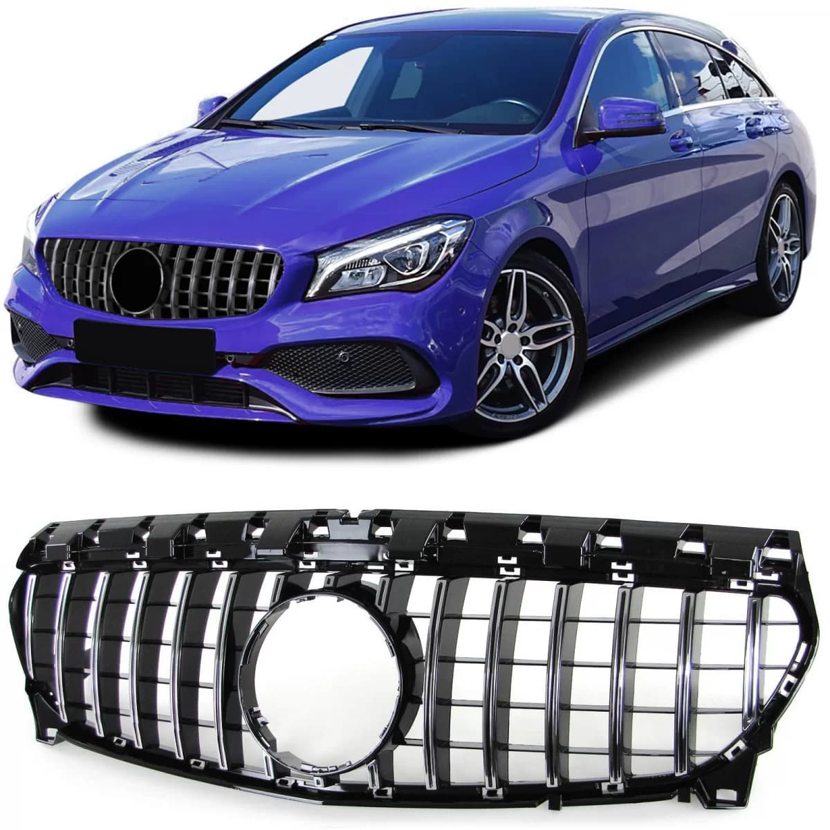 Sport Grille Black Chrome for Mercedes CLA X117 Shooting Brake 15-19
