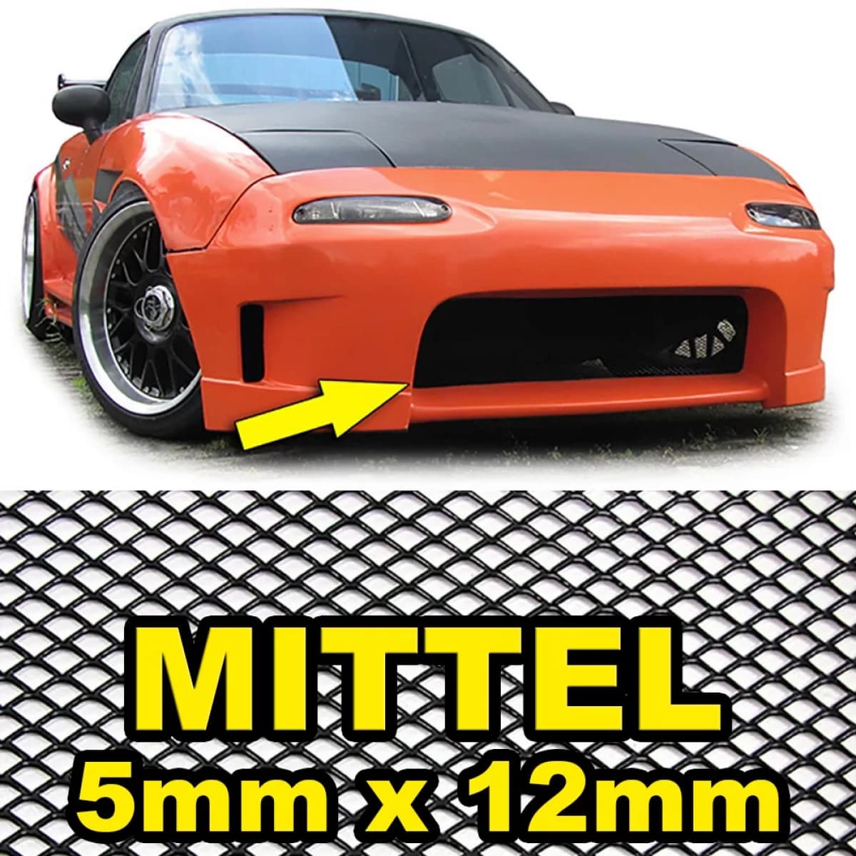 Aluminum grid racing mesh honeycomb mesh race mesh 100x40cm 5x12mm black