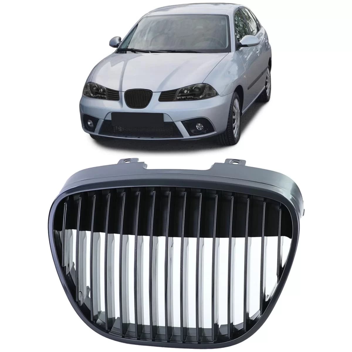 Sport grille without emblem black for Seat Ibiza Cordoba 6L 02-09