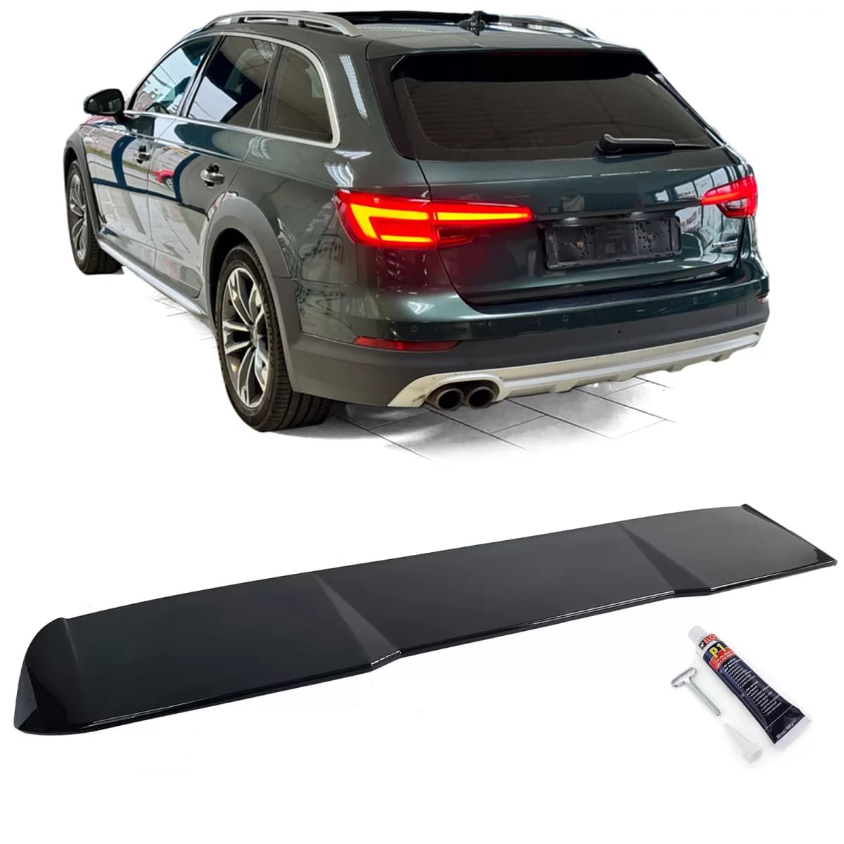 Rear spoiler Performance Black Gloss fits Audi A4 B8 allroad 09-16