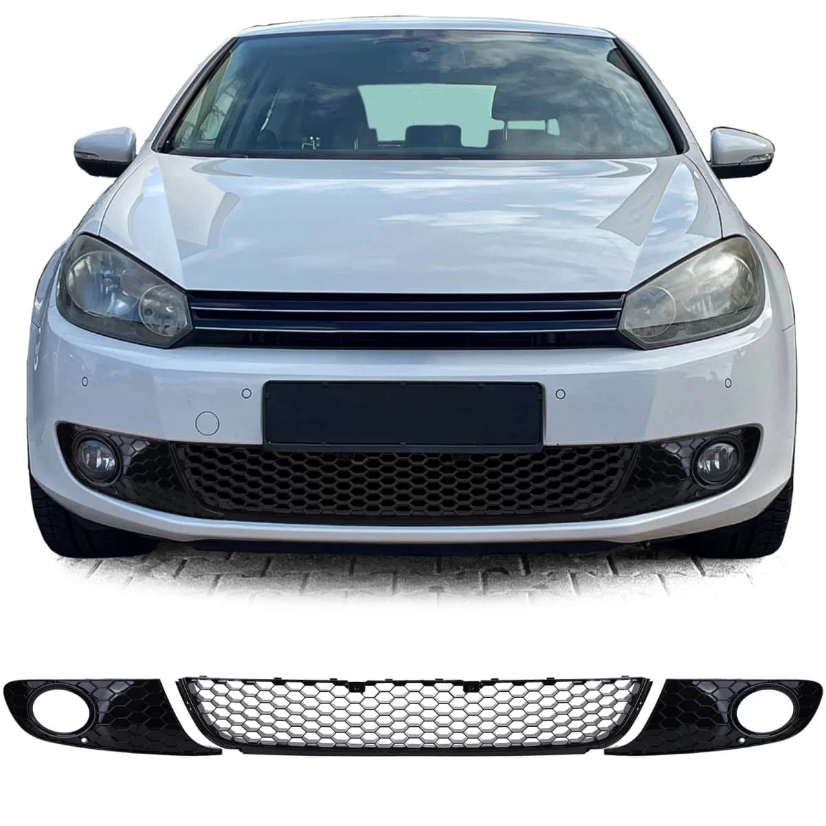Honeycomb grille gloss for bumper fog lights for VW Golf 6 08-13