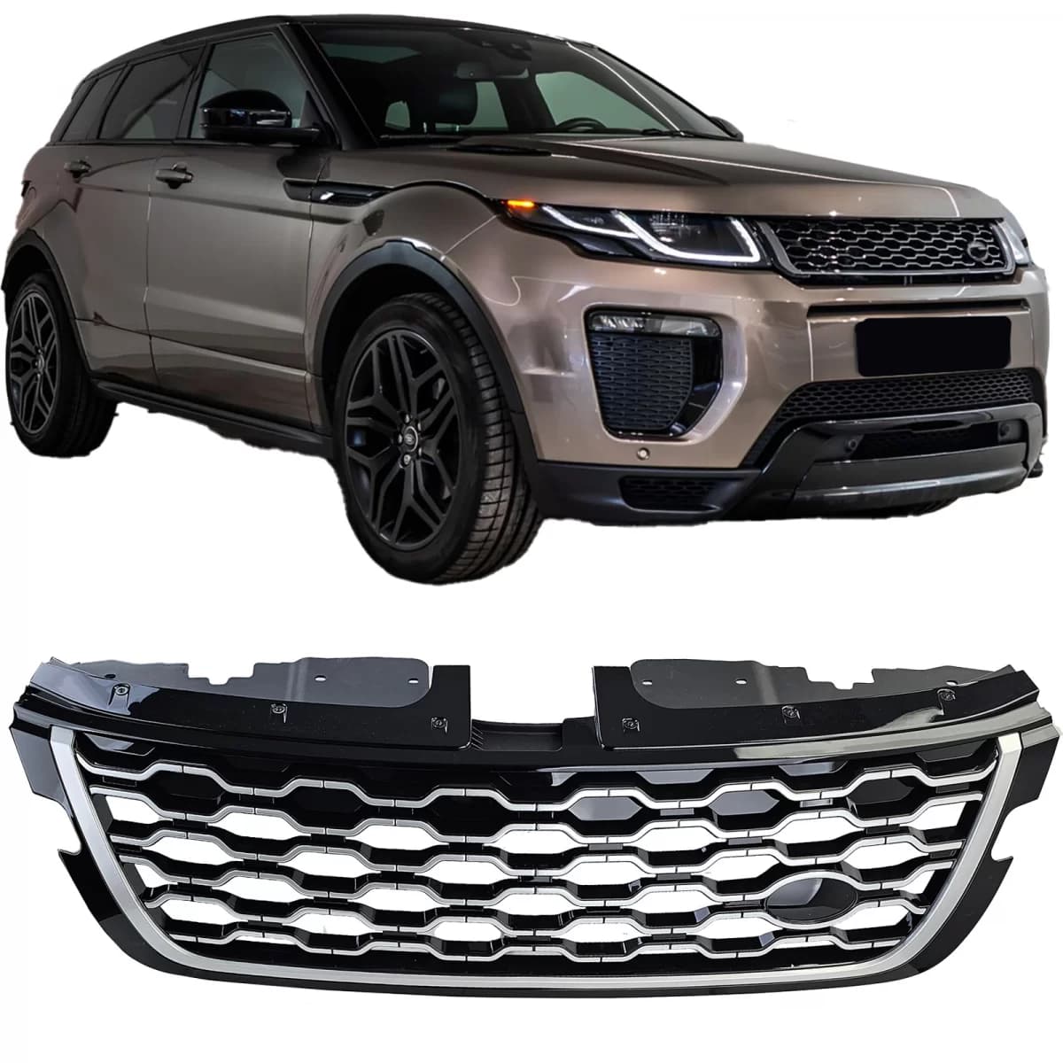 Radiator Grille Performance Black Silver fits Range Rover Evoque L551 from 2019