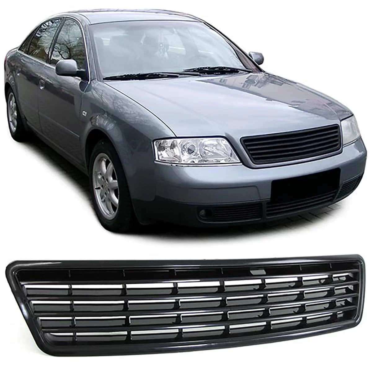 Sport grille radiator grille without emblem black for Audi A6 4B C5 sedan avant 97-01