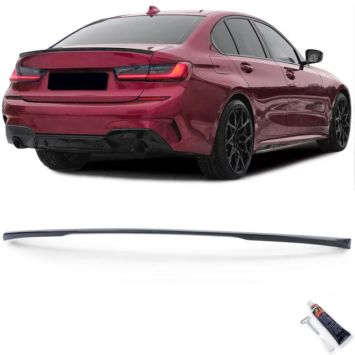 Rear spoiler lip performance carbon look with ABE for 3 Series BMW G20 sedan