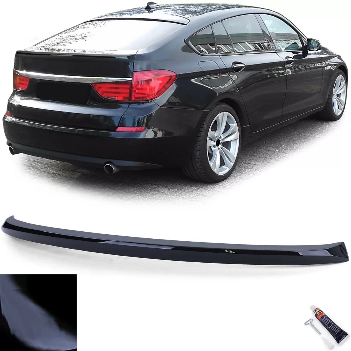 Rear spoiler lip Performance black gloss fits for 5 Series BMW F07 GT 09-13