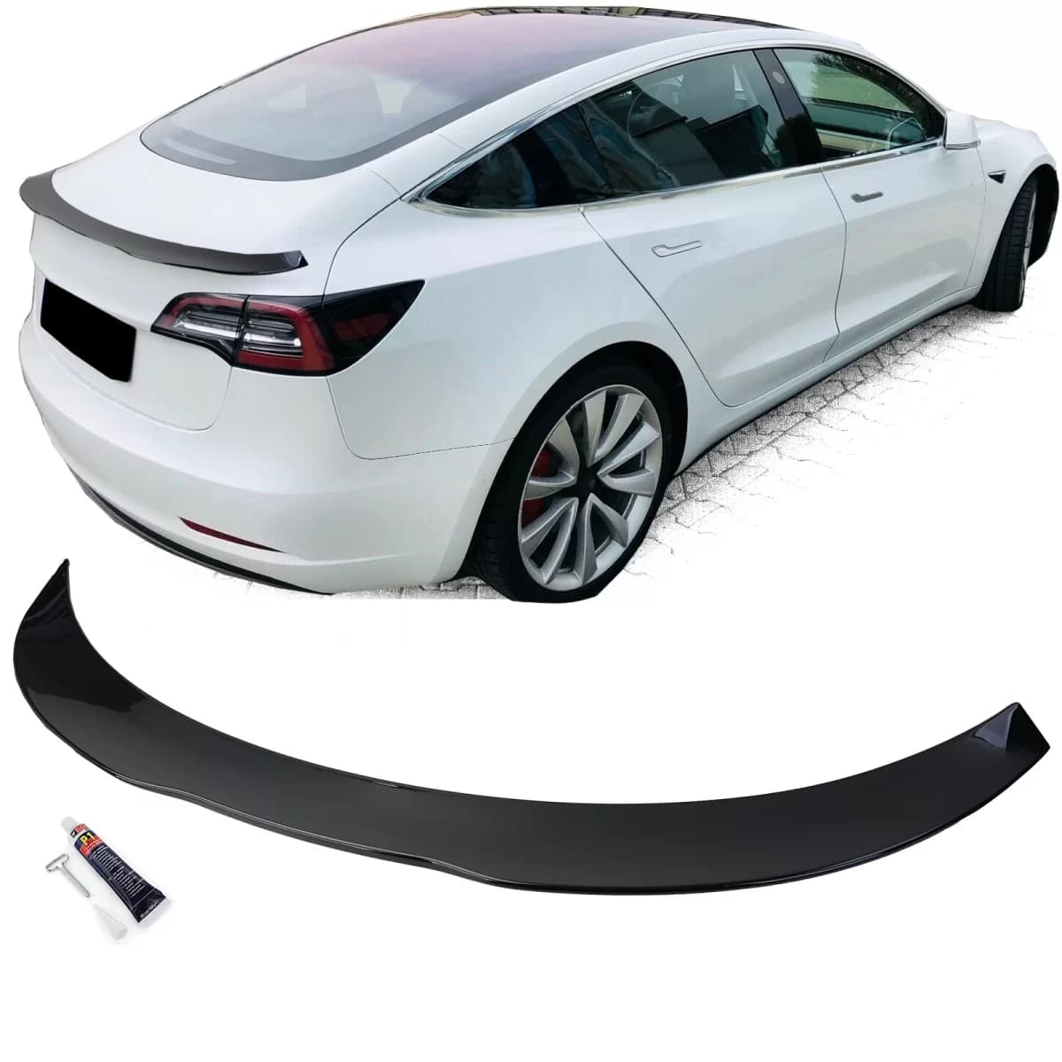 Rear spoiler Performance black gloss fits Tesla Model 3 from 2017