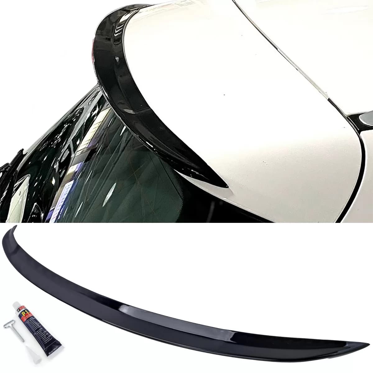 Roof rear spoiler lip gloss black for Mercedes C-Class Estate S205 2014-2021