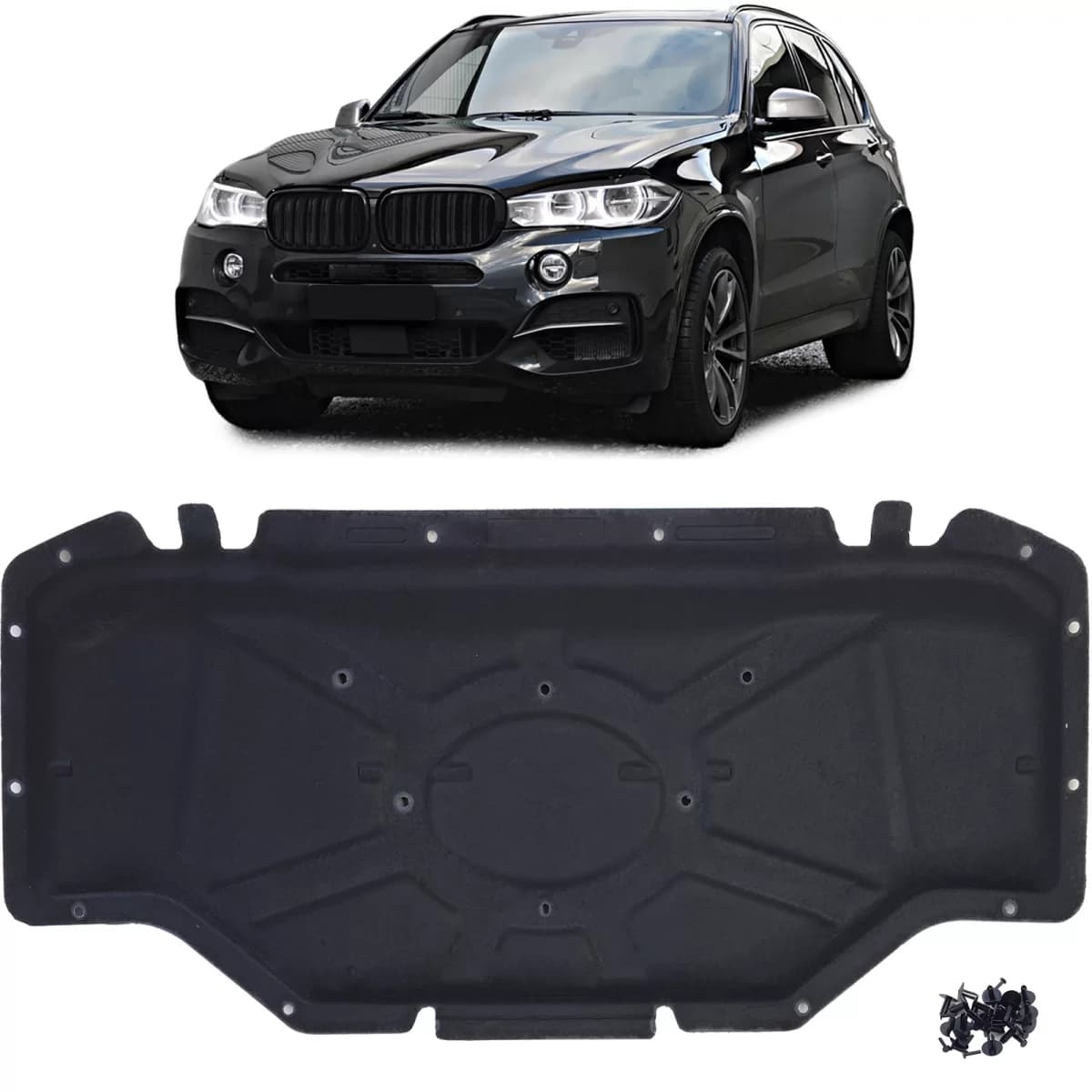 Bonnet insulation mat with clips fits BMW X5 F15 X6 F16