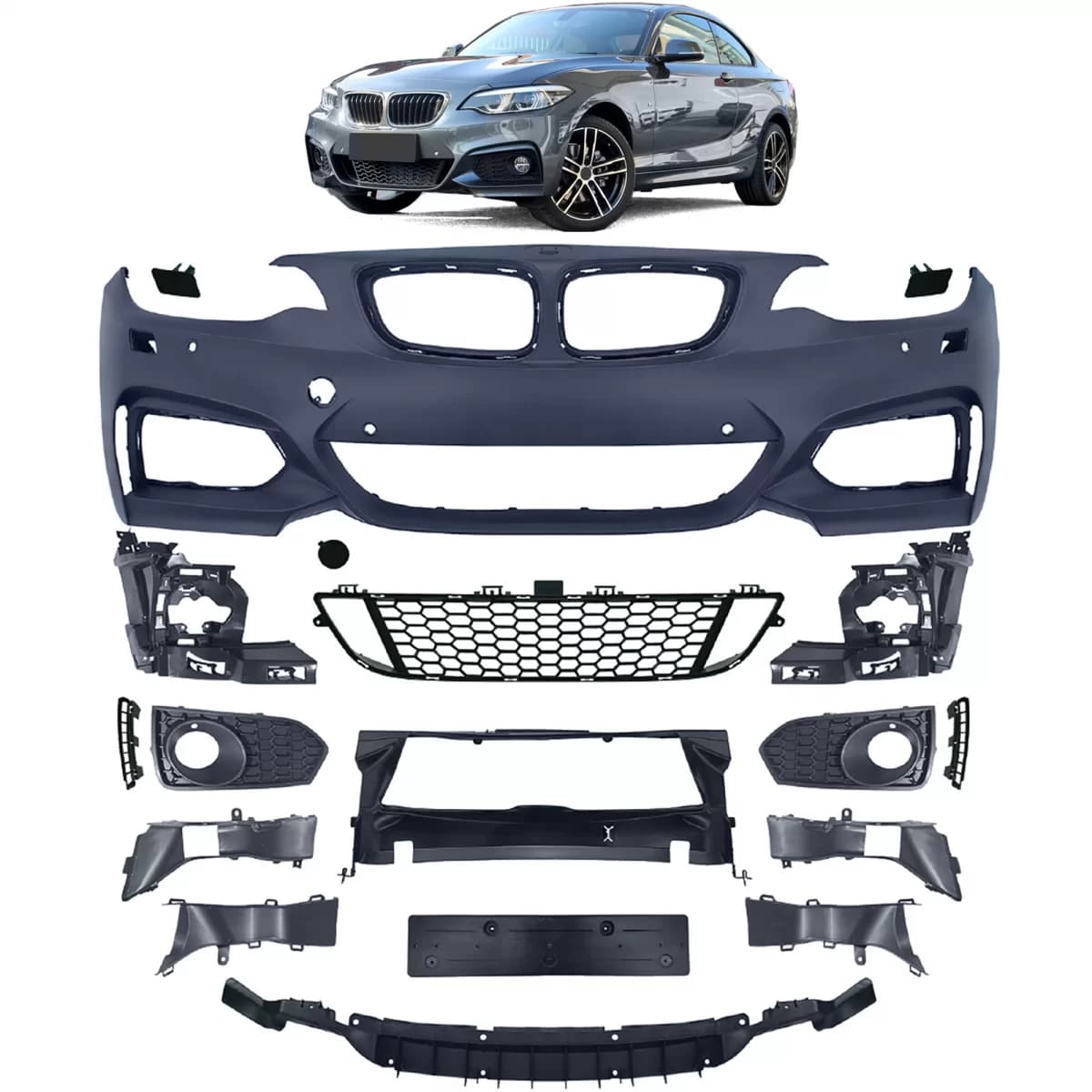 Front sport bumper Sport 2 with accessories fits for 2 Series BMW F22 F23 13-17