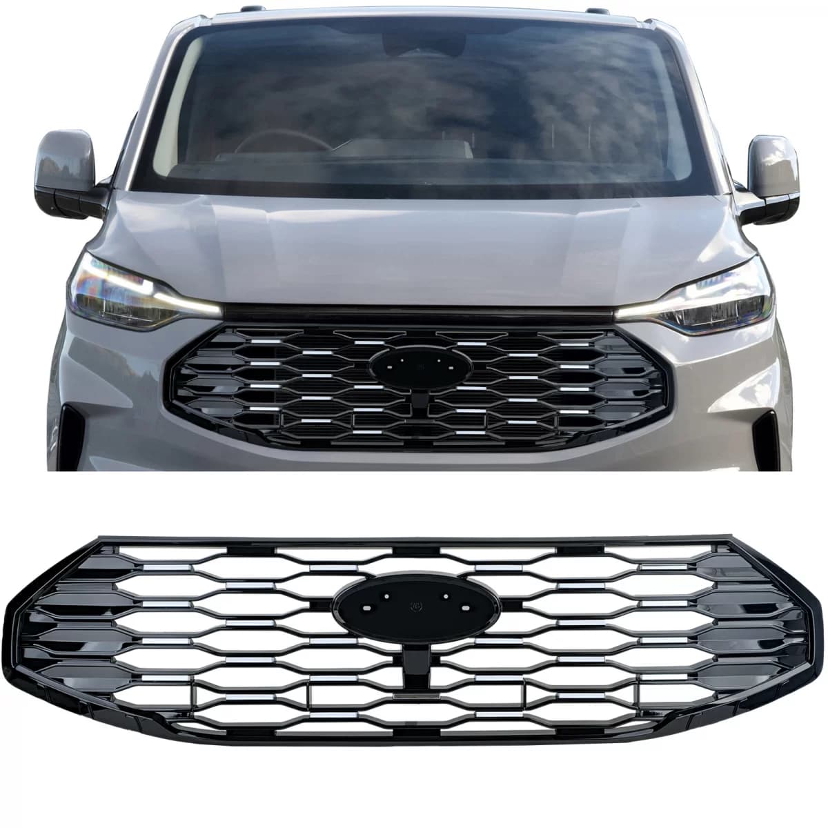 Sport grille black with chrome for Ford Tourneo Transit Custom from 2023