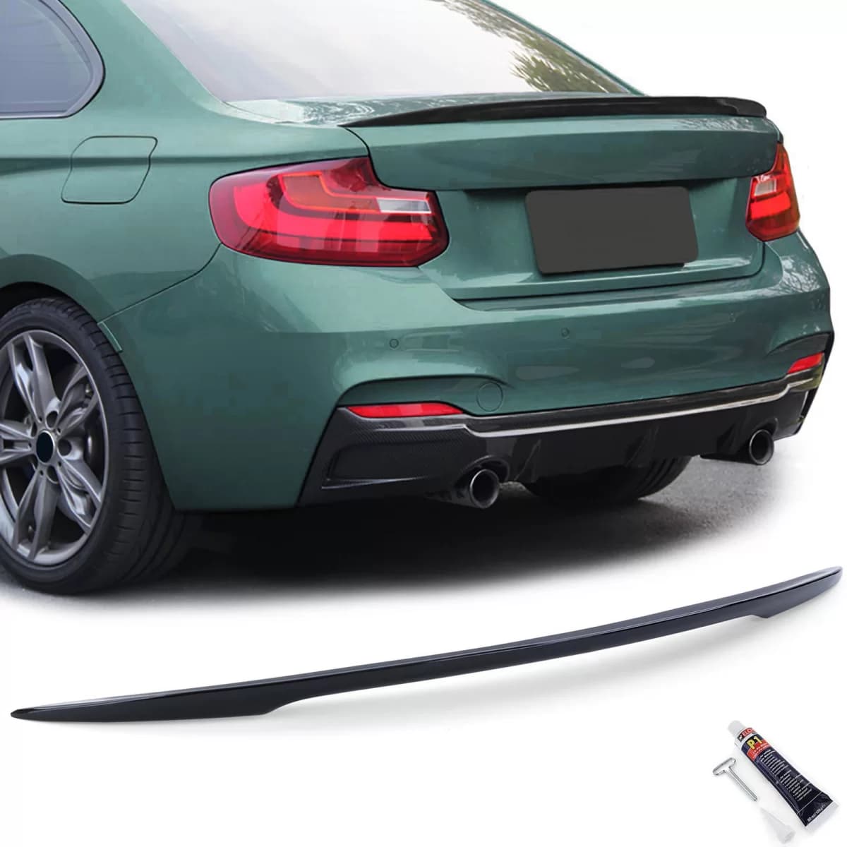 Sport Performance Rear Spoiler Lip Gloss Black suitable for BMW 2 Series F22 Coupe