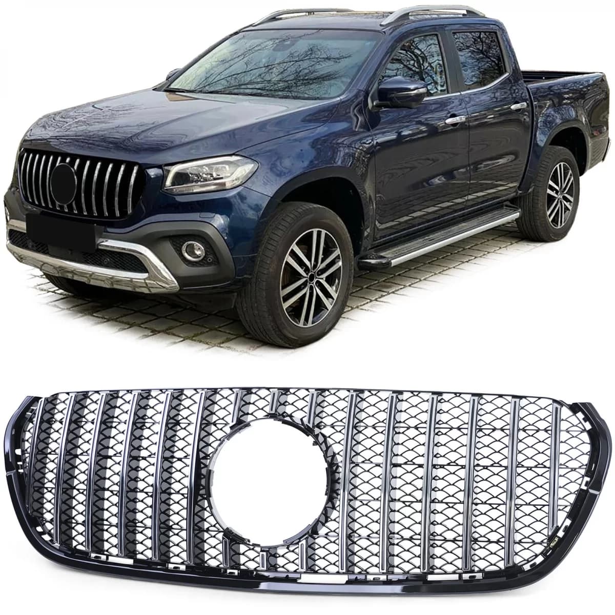 Sport grille chrome black for Mercedes X Class W470 17-20