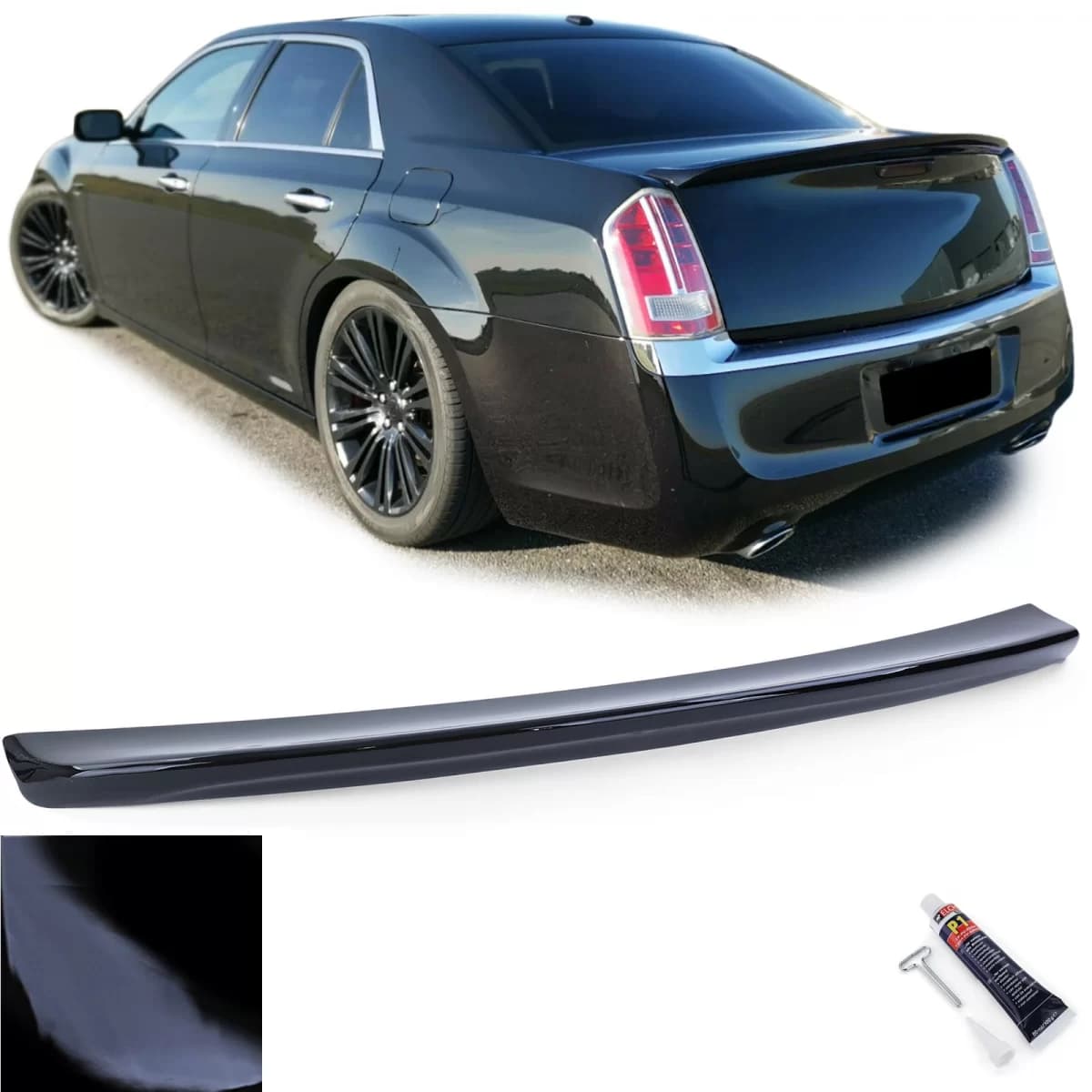 Sport rear spoiler lip gloss black for Chrysler 300C sedan Lancia Thema from 11